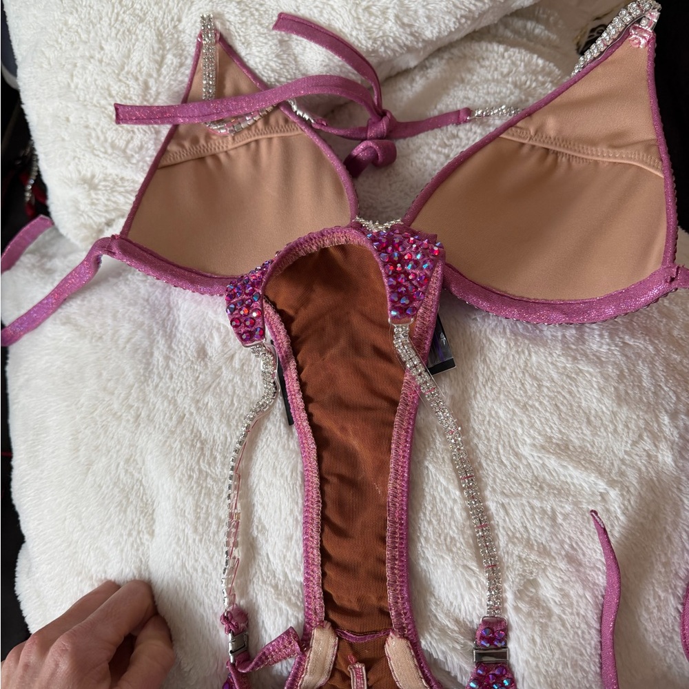 Rhinestone Embellished Pink Bikini Set - Picture 6 of 6